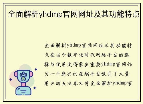全面解析yhdmp官网网址及其功能特点